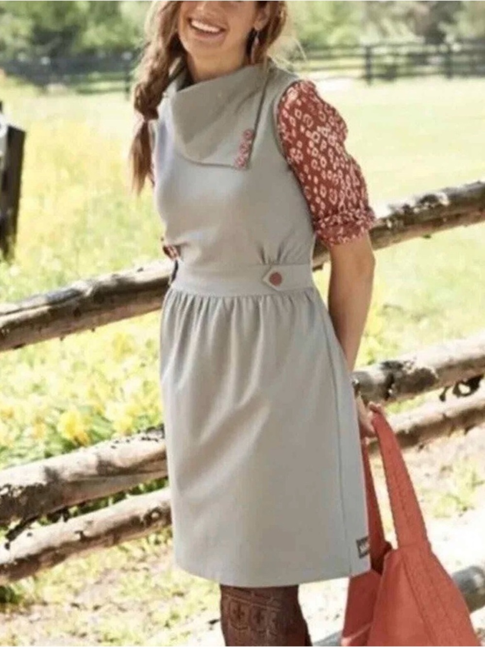 Matilda Jane Secret Fields Gray Beeches Jumper Dress XS